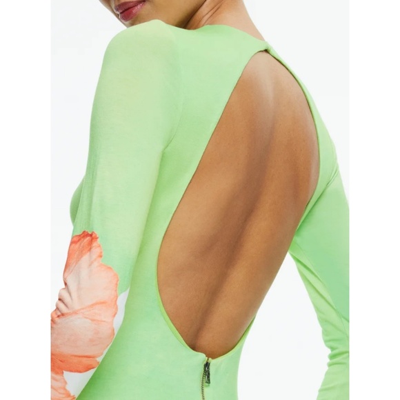 Alice + Olivia Delora Dream Life Sharp Green open-back maxi dress XS $595 - Picture 4 of 11